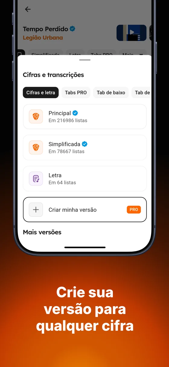Tela do app Cifra Club