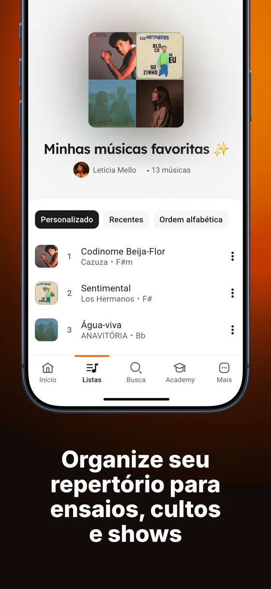 Tela do app Cifra Club